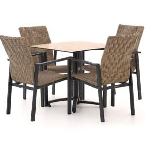 Manifesto Villongo/Canzo 80 cm Gartenmöbel-Set 5-teilig Stapelbar inklapbaar