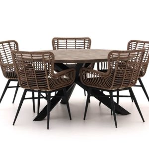 Intenso Asti/Rough-Y Ø 150 cm Gartenmöbel-Set 6-teilig