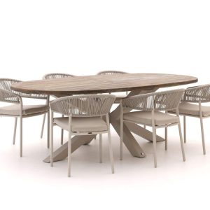 + 10 % Kassenrabatt | Bellagio Nova Siri/ROUGH-Y Ellips 240 cm Gartenmöbel-Set 7-teilig stapelbar