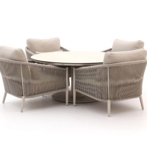 + 10 % Kassenrabatt | Bellagio Mineo/La Fonte ø150cm Low Dining Gartenmöbel-Set 5-teilig