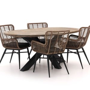 Intenso Asti/Rough-Y Ellips 200 cm Gartenmöbel-Set 5-teilig