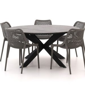 + 15 % Kassenrabatt | Forza Ripi/Fidenza ø 149 cm Gartenmöbel-Set 6-teilig stapelbar