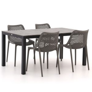 + 15 % Kassenrabatt | Forza Ripi/Fidenza 160 cm Gartenmöbel-Set 5-Teilig Stapelbar