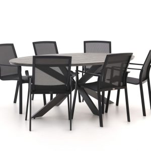 Bellagio Dranera/Fidenza oval 220 cm Gartenmöbel-Set 7-teilig stapelbar