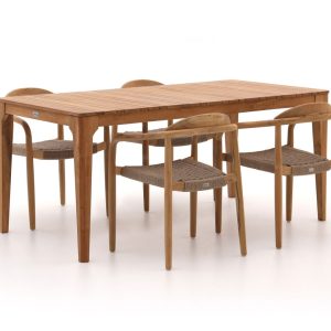 Bellagio Berbaro/Bruca 170 cm Gartenmöbel-Set 5-teilig Stapelbar