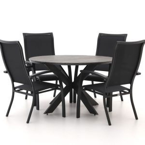 Bellagio Lugo/Fidenza ø 126 cm Gartenmöbel-Set 5-teilig stapelbar