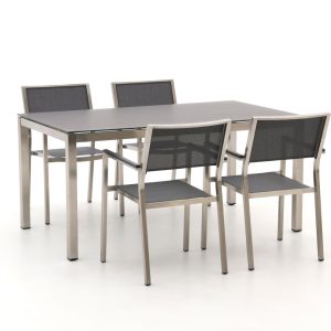 Bernstein Freiburg 160 cm Gartenmöbel-Set 5-teilig stapelbar