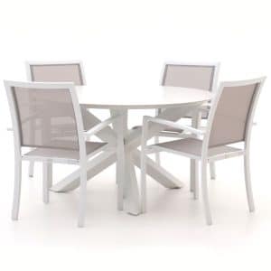 + 10 % Kassenrabatt | Bellagio Anzio/Lodola ø 130 cm Gartenmöbel-Set 5-teilig stapelbar