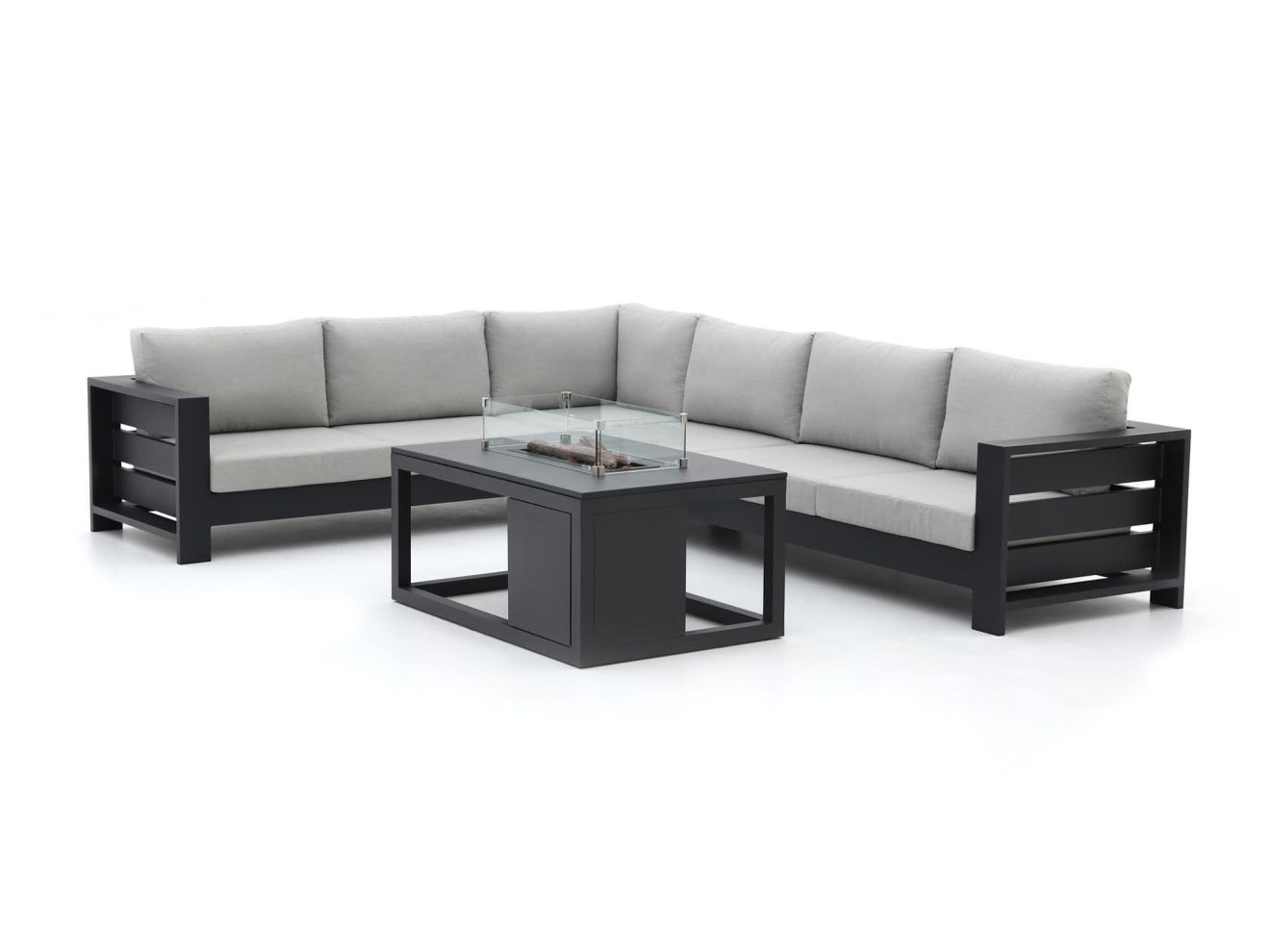+ 10 % Kassenrabatt | Bellagio Avolo/Cosiraw 120 cm Ecklounge-Set mit Feuertisch 3-teilig links