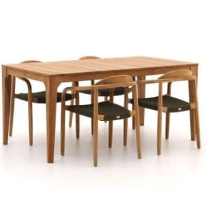 + 10 % Kassenrabatt | Bellagio Berbaro/Bruca 170 cm Gartenmöbel-Set 5-Teilig Stapelbar