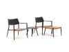+ 10 % Kassenrabatt | Bellagio Cino Lounge Balkonmöbel-Set 4-teilig Stapelbar