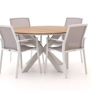 + 10 % Kassenrabatt | Bellagio Dranera/Fidenza ø 126 cm Gartenmöbel-Set 5-teilig stapelbar