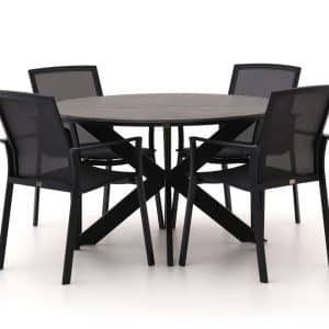 + 15 % Kassenrabatt | Bellagio Dranera/Fidenza ø 126 cm Gartenmöbel-Set 5-teilig stapelbar