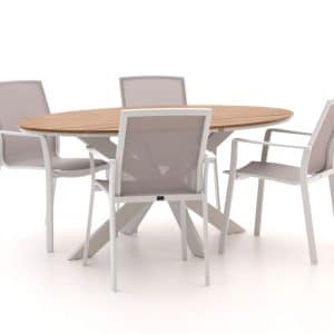 + 10 % Kassenrabatt | Bellagio Dranera/Fidenza oval 180 cm Gartenmöbel-Set 5-teilig stapelbar
