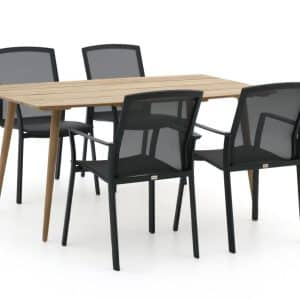 + 10 % Kassenrabatt | Bellagio Dranera/ROUGH-K 160 cm Gartenmöbel-Set 5-teilig stapelbar