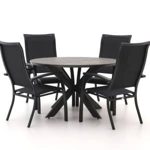 + 10 % Kassenrabatt | Bellagio Lugo/Fidenza ø 126 cm Gartenmöbel-Set 5-teilig stapelbar