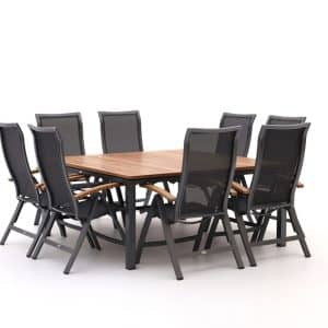 + 10 % Kassenrabatt | Bellagio Lugo/Linosa 160x160 cm Gartenmöbel-Set 9-teilig verstellbar