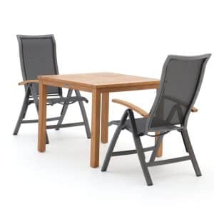 + 10 % Kassenrabatt | Bellagio Lugo/Liverpool 90 cm Gartenmöbel-Set 3-teilig verstelbar