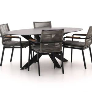 + 10 % Kassenrabatt | Bellagio Marudo/Furato ellips 200 cm Gartenmöbel-Set 5-teilig stapelbar