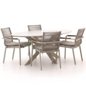 + 10 % Kassenrabatt | Bellagio Marudo/Furato ellips 200 cm Gartenmöbel-Set 5-teilig stapelbar