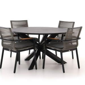 Bellagio Marudo/Lodola ø 130 cm Gartenmöbel-Set 5-teilig Stapelbar