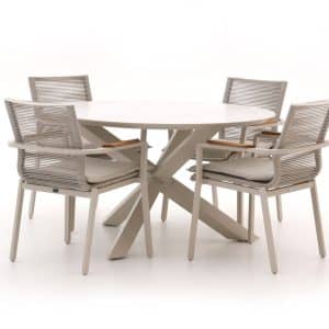 + 10 % Kassenrabatt | Bellagio Marudo/Lodola ø 130 cm Gartenmöbel-Set 5-teilig Stapelbar