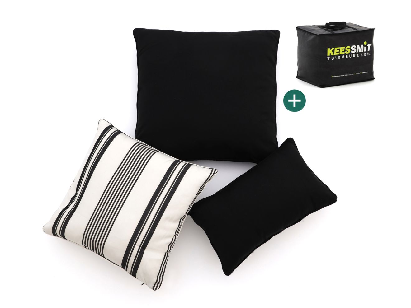 + 10 % Kassenrabatt | Dekokissen Set Timeless Stripe Black