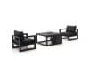 + 10 % Kassenrabatt | Forza Calleo/Cosiraw Sessel Lounge-Set mit Feuertisch 3-teilig