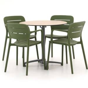 + 10 % Kassenrabatt | Forza Pazzia/Canzo ø 80 cm Gartenmöbel-Set 5-teilig stapelbar