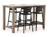 + 10 % Kassenrabatt | Forza Pazzia/ROUGH-X 180 cm Gartenbar-Set 5-teilig stapelbar