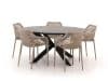 + 10 % Kassenrabatt | Forza Ripi/Fidenza ø 149 cm Gartenmöbel-Set 6-Teilig Stapelbar