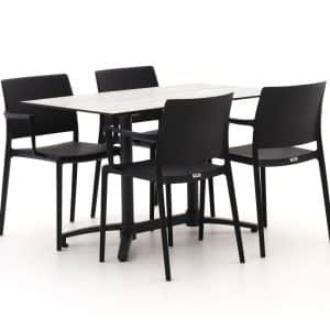 + 10 % Kassenrabatt | Forza Sile/Canzo 120 cm Gartenmöbel-Set 5-teilig stapelbar klappbar