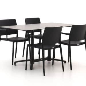 + 15 % Kassenrabatt | Forza Sile/Canzo 140 cm Gartenmöbel-Set 5-teilig stapelbar klappbar