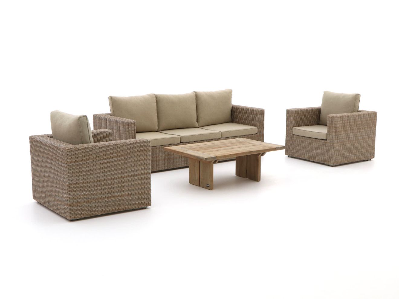 + 10 % Kassenrabatt | Intenso Carpino/ROUGH-L Sessel-Sofa Lounge-Set 4-teilig