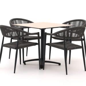 Manifesto Belpasso/Canzo 80 cm Gartenmöbel-Set 5-teilig stapelbar klappbar