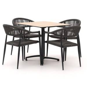 + 15 % Kassenrabatt | Manifesto Belpasso/Canzo 80 cm Gartenmöbel-Set 5-teilig stapelbar klappbar