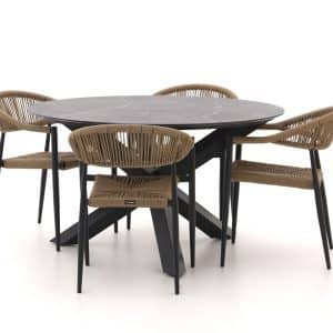 Manifesto Belpasso/Lodola ø 130 cm Gartenmöbel-Set 5-teilig stapelbar