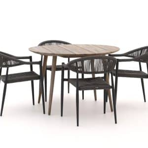 Manifesto Belpasso/ROUGH-K ø 115 cm Gartenmöbel-Set 5-teilig stapelbar