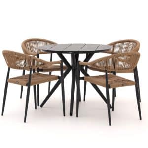 + 10 % Kassenrabatt | Manifesto Belpasso/Sora ø 90 cm Gartenmöbel-Set 5-teilig stapelbar