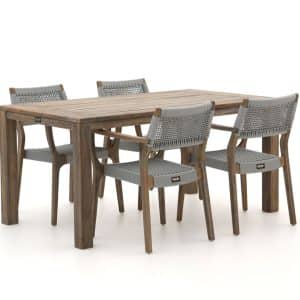 + 10 % Kassenrabatt | ROUGH-L Rope/ROUGH-S 160 cm Gartenmöbel-Set 5-teilig stapelbar