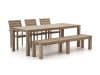 + 10 % Kassenrabatt | ROUGH-S 220 cm Gartenmöbel-Set mit Bank 5-teilig stapelbar