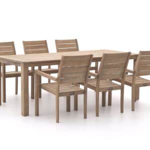 + 10 % Kassenrabatt | ROUGH-S 220x90 cm Gartenmöbel-Set 7-teilig stapelbar