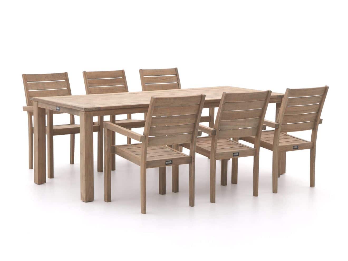 + 10 % Kassenrabatt | ROUGH-S 220x90 cm Gartenmöbel-Set 7-teilig stapelbar