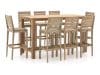 + 10 % Kassenrabatt | ROUGH-S/ROUGH-X 180 cm Gartenbar-Set 9-teilig