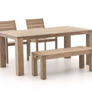 + 10 % Kassenrabatt | ROUGH-S/ROUGH-X 180 cm Gartenmöbel-Set mit Bank 4-teilig stapelbar