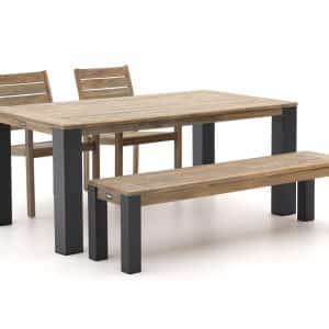 + 10 % Kassenrabatt | ROUGH-S/ROUGH-X 180 cm Gartenmöbel-Set mit Bank 4-teilig stapelbar