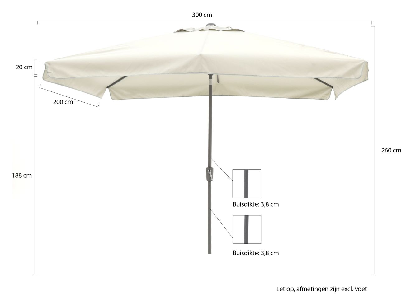 + 10 % Kassenrabatt | Shadowline Aruba Sonnenschirm 300x200 cm
