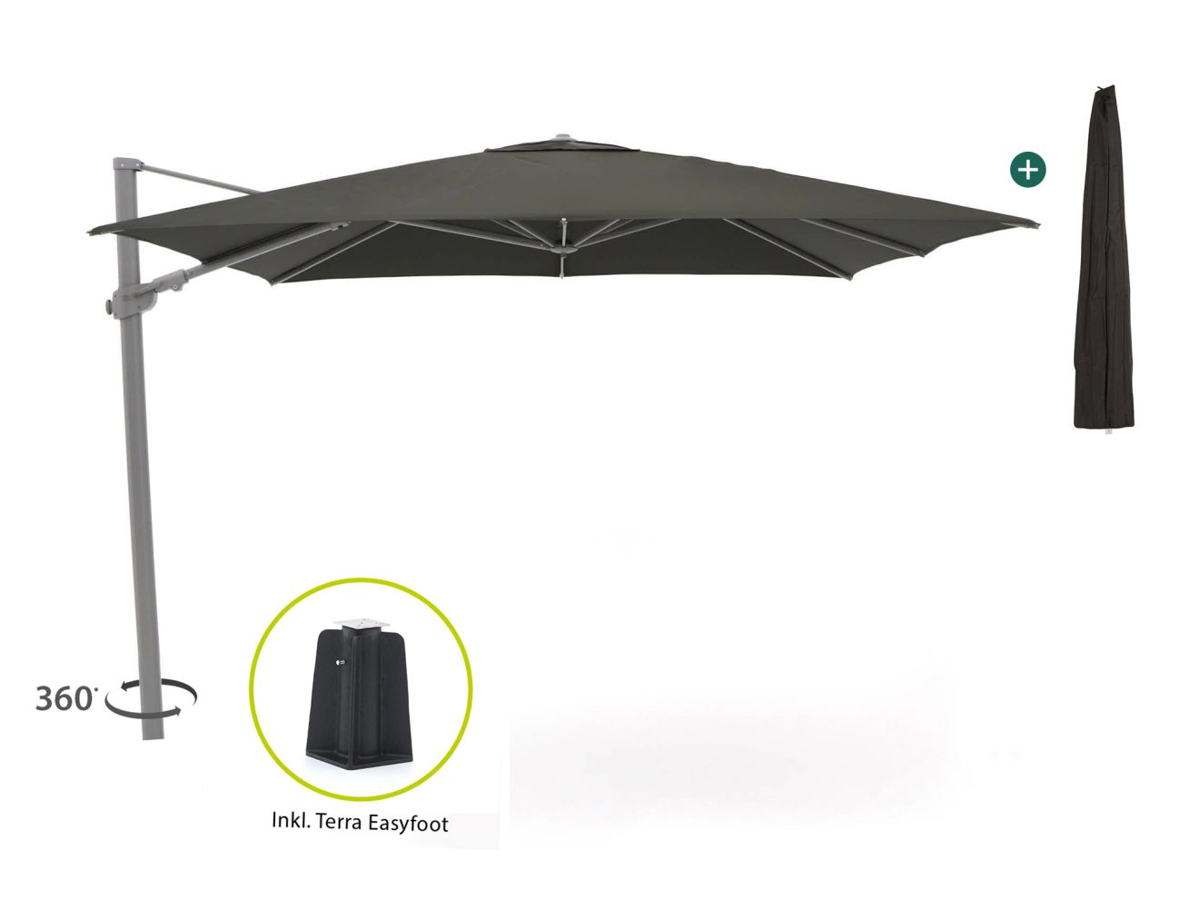 + 15 % Kassenrabatt | Shadowline Austin Ampelschirm 300x300 cm