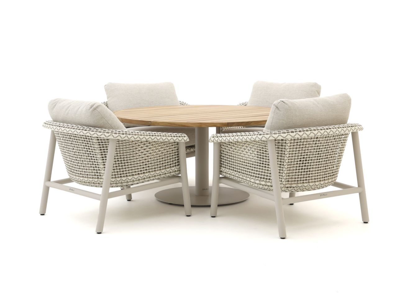 + 10 % Kassenrabatt | Zavelli Cuore ø 150 cm Low Dining Gartenmöbel-Set 5-teilig