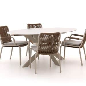 Bellagio Caronia/Furato ellips 200 cm Gartenmöbel-Set 5-Teilig Stapelbar